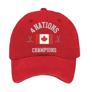 4 Nation Champions Canada Print Baseball Hat 6