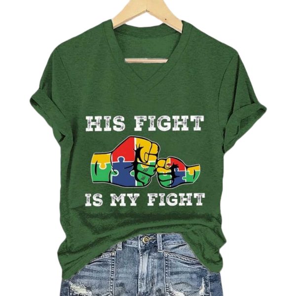 Autism Awareness His Fight Is My Fight Shirt 4