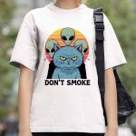 Don't Smoke Cat And Alien T-Shirt