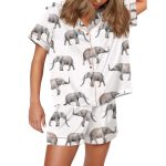 Elephant Satin Pajama Set For Women