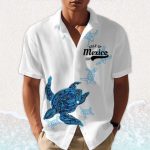 Gulf Of Mexico Est 1550 Blue Turtle Hawaiian Shirt