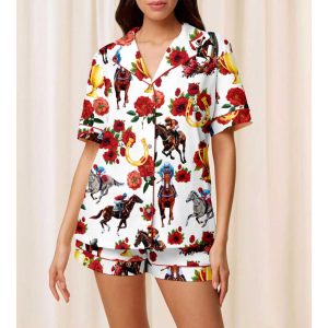 Kentucky Derby Print Pajamas Set For Women 1