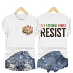 Retro ALT National Parks Resist This Land Is Our Land Print T-Shirt