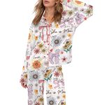 She Is Mom Coquette Mother’s Day Gift Satin Pajama Set For Women