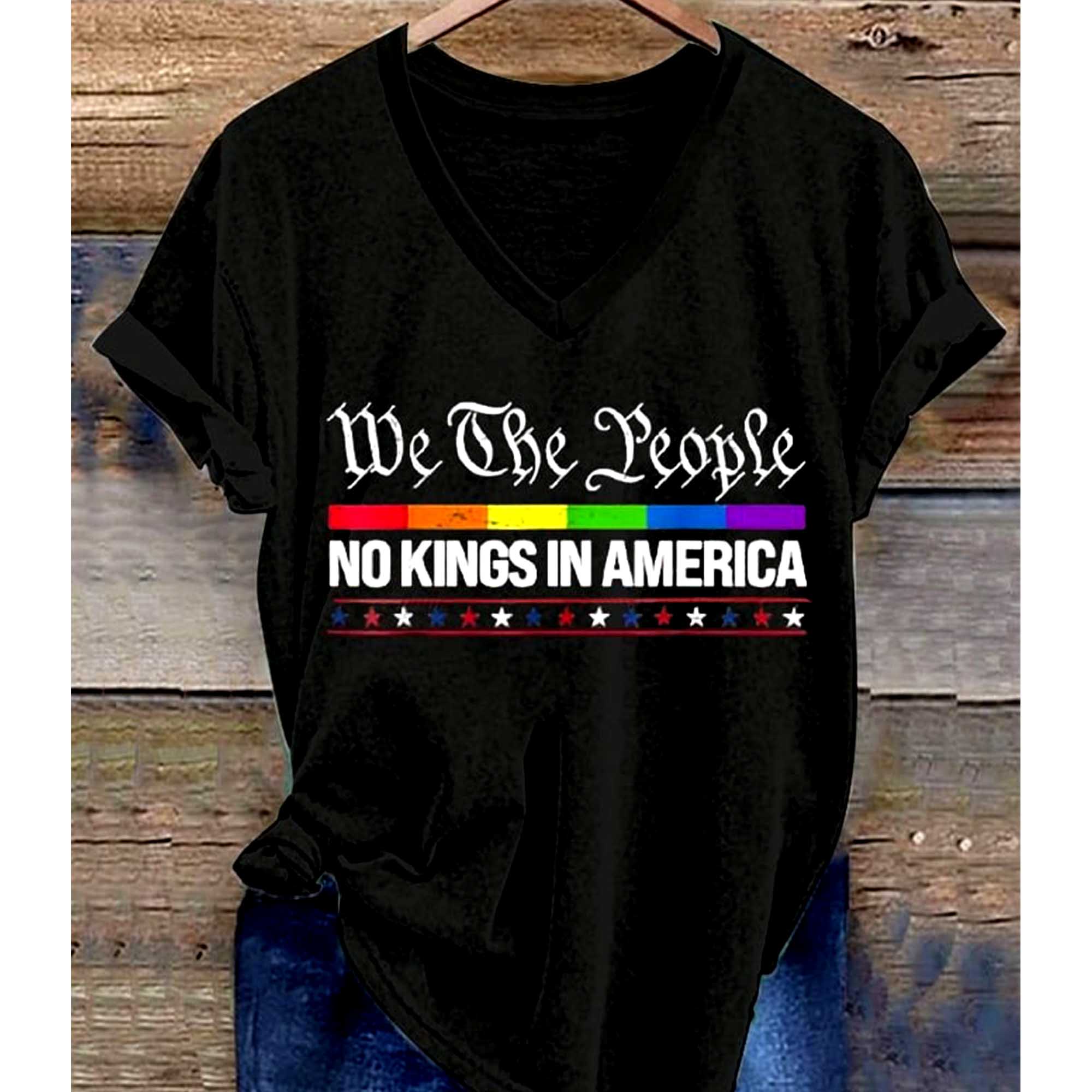 thumbnail image 2 of No Kings In America Since 1776 No Kings In America - America - T-Shirt... 2 of 12