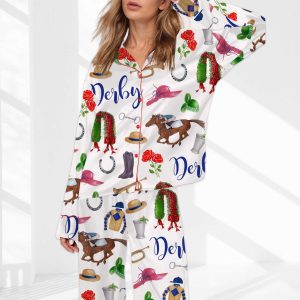 The Kentucky Derby Satin Pajama Set For Women 1