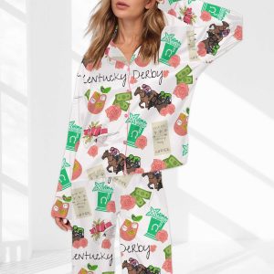 Kentucky Derby Horse Satin Pajama Set For Women 1