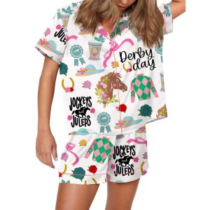 Kentucky Derby Satin Pajama Set For Women 1