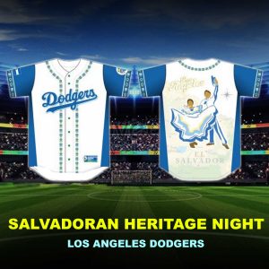 Salvadoran Heritage Night Los Angeles Dodgers Baseball Jersey 1