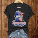 American Patriotic Nurse Messy Bun Shirt