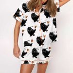 Black Cat No Kings In America Anti Pajama Set For Women