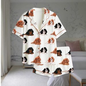 Cavalier King Charles Spaniel Dog Satin Pajama Set 1