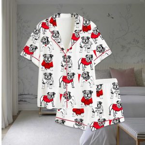 Bulldogs Football Satin Pajama Set 1