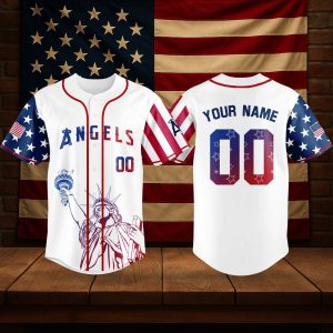 Los Angeles Angels 4th of July USA Baseball Jersey 2025 1