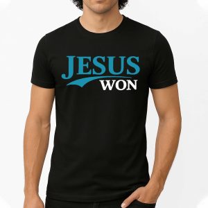 Kyle Stowers Wearing Jesus Won ShirtKyle Stowers Wearing Jesus Won Shirt