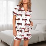 Christmas Dachshund Pajama Set For Women