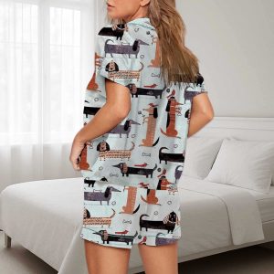 Funny Dachshund Art Print Pajama Set 1
