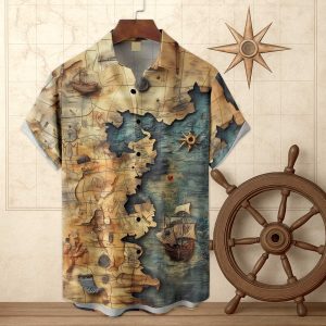 Map Sailing Boat Hawaiian Shirt 1