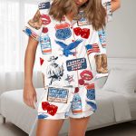 Independence Day Western Silky Satin Pajama Set For Women