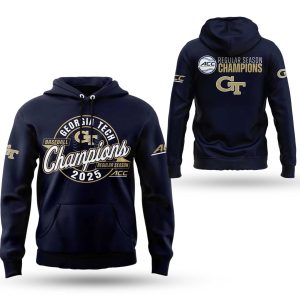 Georgia Tech Yellow ACC Baseball Regular Season Champions Hoodie 2025 1