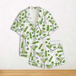 Martini Short Sleeve Satin Pajama Set For Women