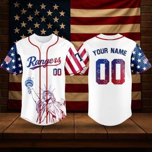 Texas Rangers 4th of July USA Baseball Jersey 2025 1