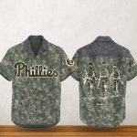Philadelphia Phillies Army Camo Hawaiian Shirt