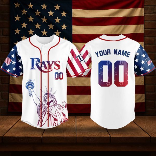 Tampa Bay Rays 4th of July USA Baseball Jersey 2025 1