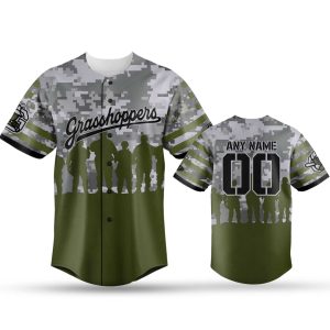 Greensboro Grasshoppers Military Appreciation Night Camo Jersey 2025 1