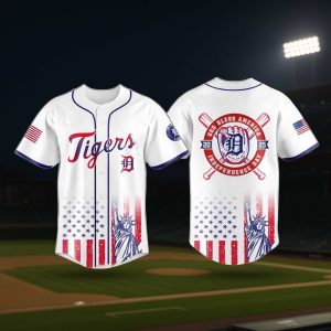 Detroit Tigers Happy 4th of July Independence Day Jersey 2025 1