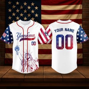 New York Yankees 4th of July USA Baseball Jersey 2025 1
