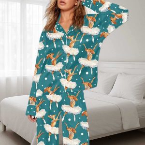 Dachshund Ballet Art Pajama Set For Women 1