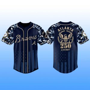 Atlanta Braves US Navy 250th Birthday Jersey 2025