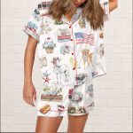 4th Of July Silky Satin Pajama Set