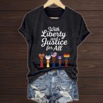 With Liberty Justice for All V-Neck T-Shirt