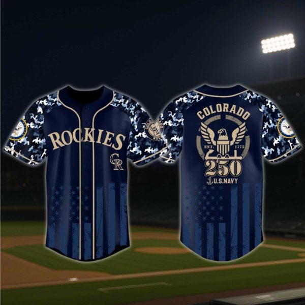 Colorado Rockies US Navy 250th Birthday Jersey 2025