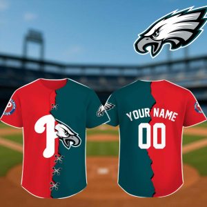 Philadelphia Phillies and Eagles Baseball Jersey 2025