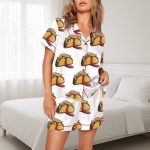 Funny TACO He Always Chickens Out Political Humor Satin Pajama Set For Women