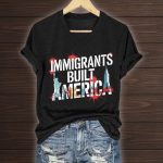 Immigrants Built America V Neck T-Shirt