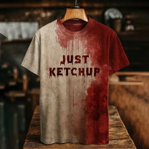 Just Ketchup Bloody Print T shirt