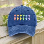 Pride Mental Health Semicolon Suicide Prevention Baseball Cap