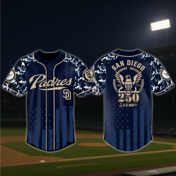San Diego Padres US Navy 250th Birthday Jersey 2025