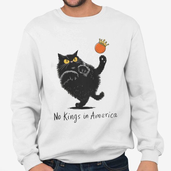 No Kings In America Cat Black Shirt