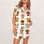 Pride All You Need Is Love Cute LGBTQ Rainbow Dog Mom Print Pajama Set