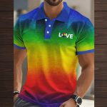 Pride Month LGBT Rainbow Gradient Polo Shirt