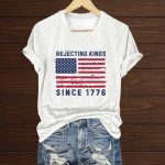 Rejecting King Since 1776 America Print V-Neck T-Shirt