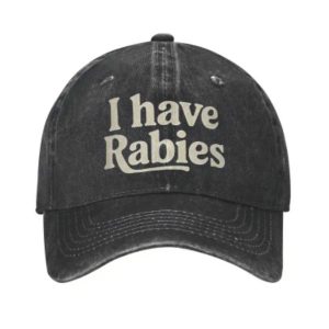 I Have Rabies Washed Baseball Cap