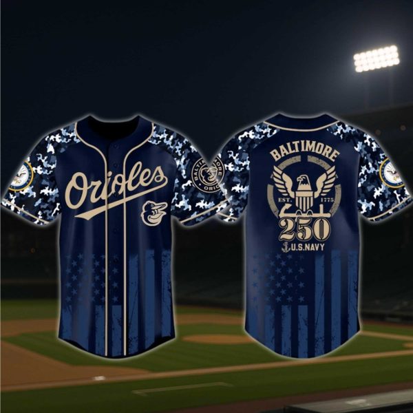 Baltimore Orioles US Navy 250th Birthday Jersey 2025