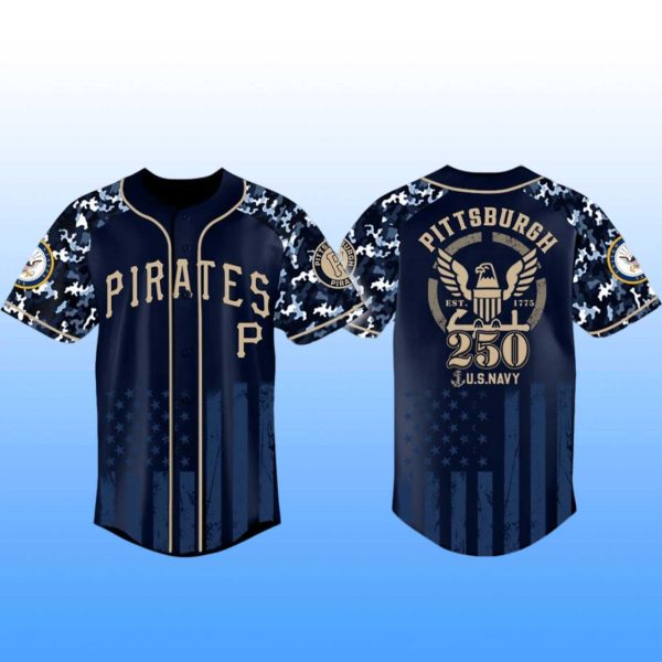 Pittsburgh Pirates US Navy 250th Birthday Jersey 2025