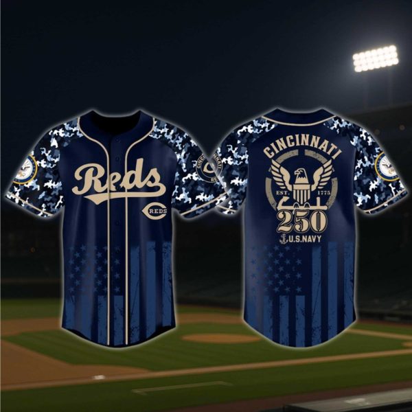 Cincinnati Reds US Navy 250th Birthday Jersey 2025